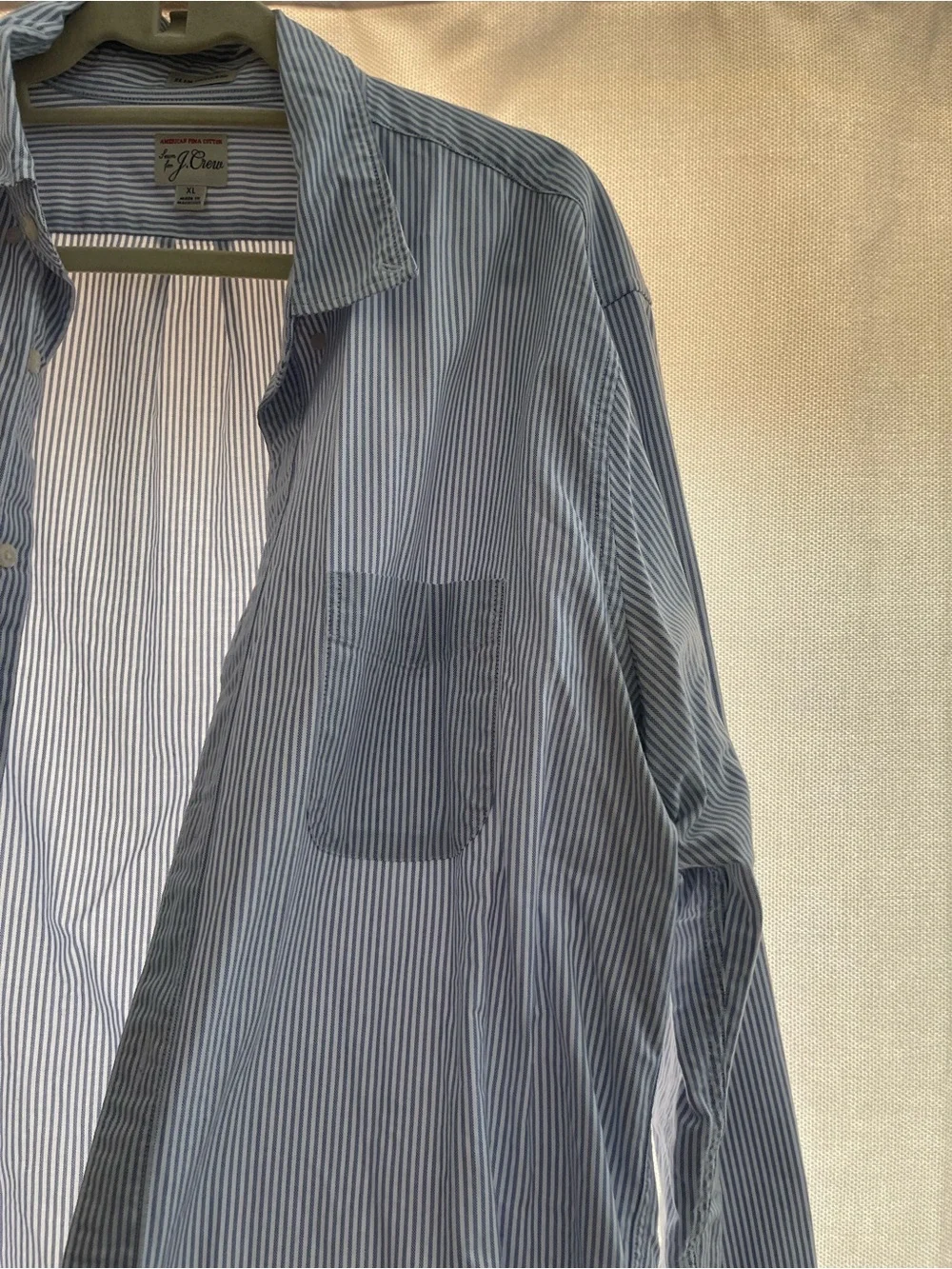 J. Crew Blue Stripe Button-Up Shirt Untucked